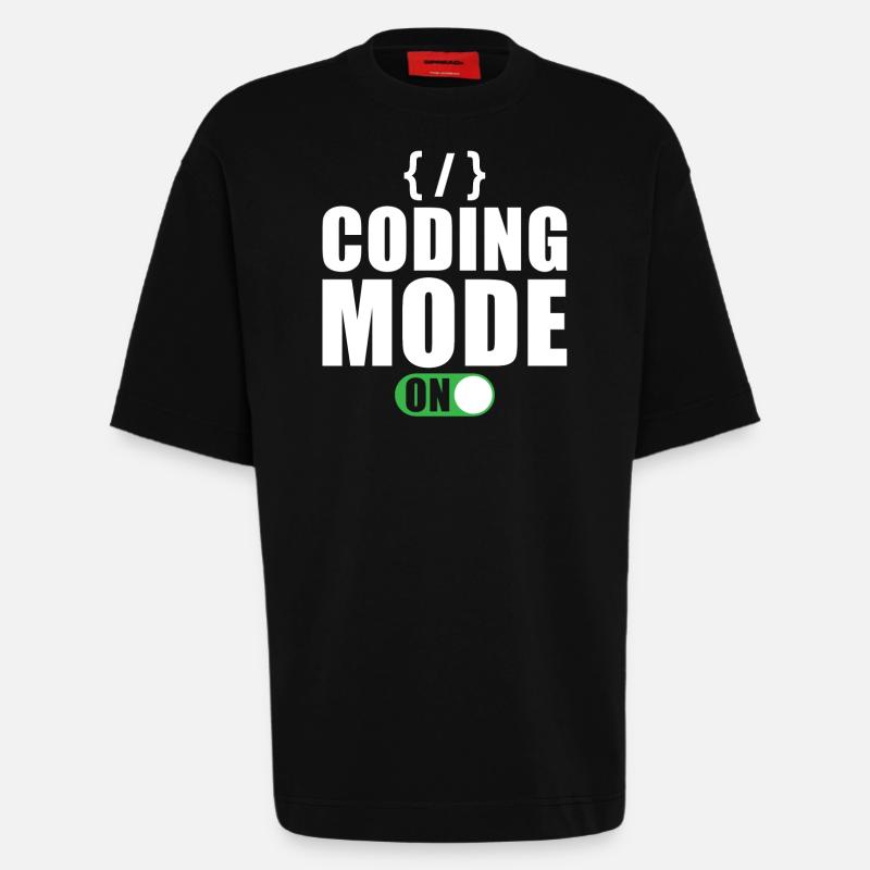 Cadeau de programmeur développeur codeur - T-shirt bio épais oversize fabriqué en UE - SOLID BLACK