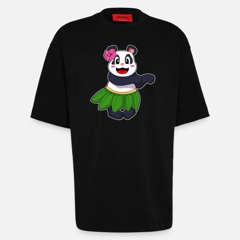 Panda dancing ballet - Heavyweight T-Shirt - made by SPREAD  - SOLID BLACK