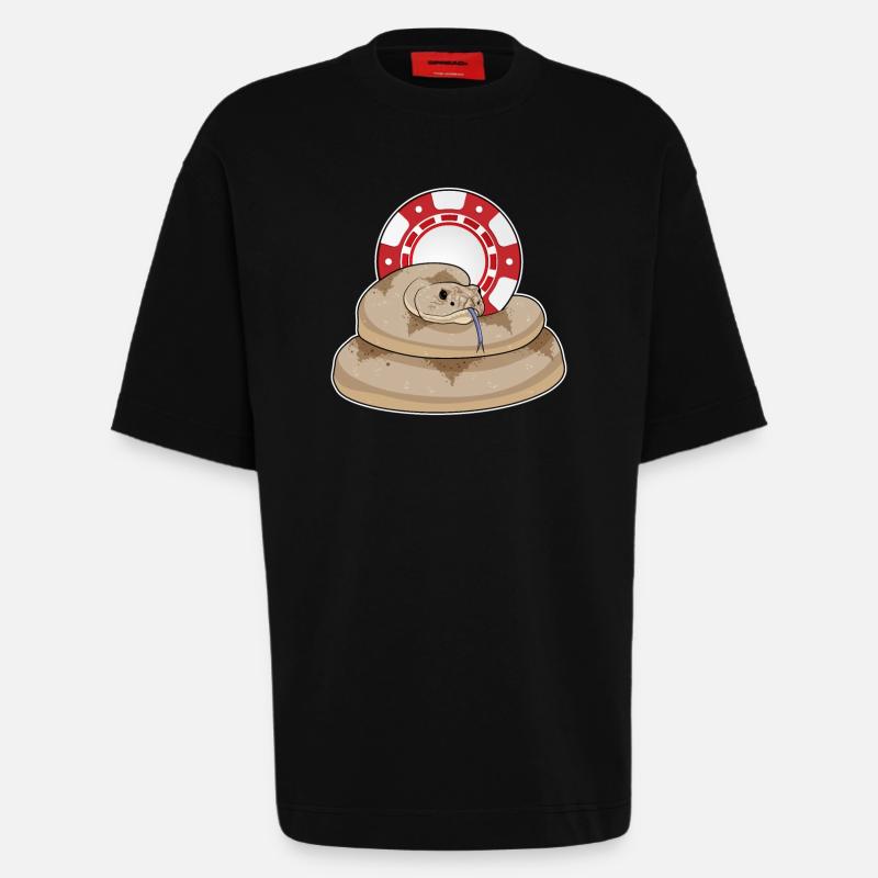 Snake Poker Poker Chips - Heavyweight T-Shirt - made by SPREAD  - SOLID BLACK