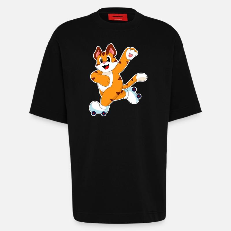 Tiger Rollschuhe Inline Skating - Heavyweight T-Shirt - made by SPREAD  - SOLID BLACK