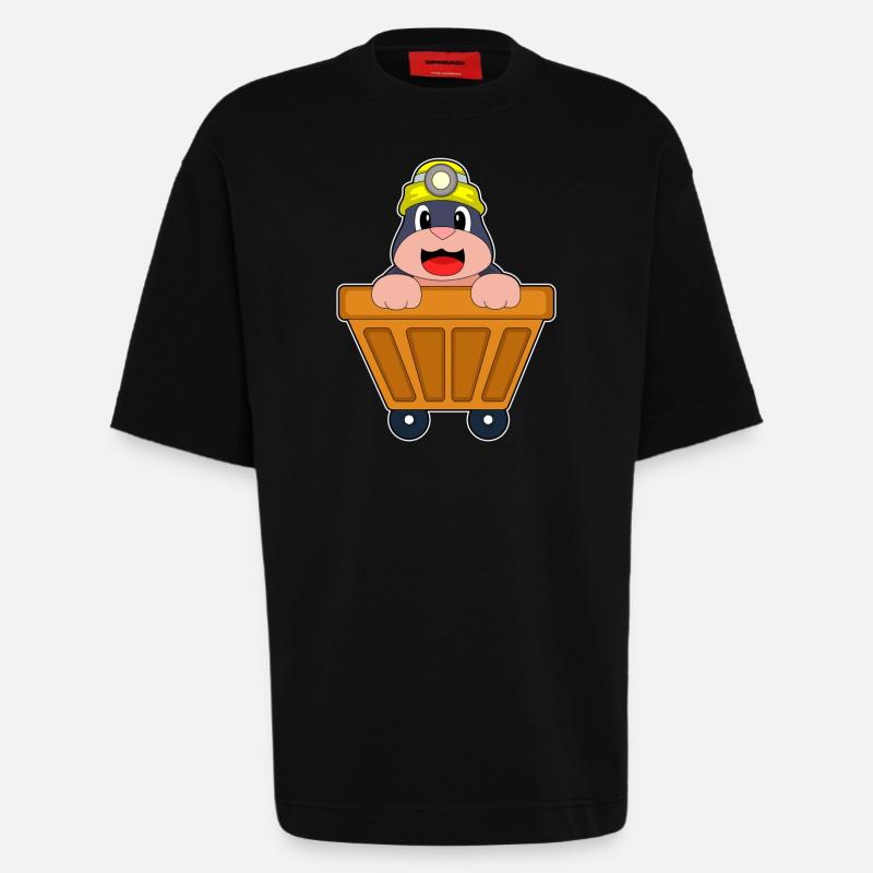 Mole Mining Container - Heavyweight T-Shirt - made by SPREAD  - SOLID BLACK