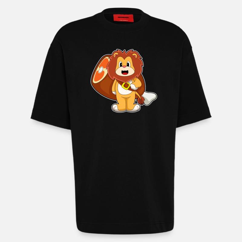 Löwe Fleisch - Heavyweight T-Shirt - made by SPREAD  - SOLID BLACK