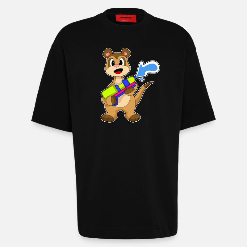 Erdmännchen Wasserpistole - Heavyweight T-Shirt - made by SPREAD  - SOLID BLACK