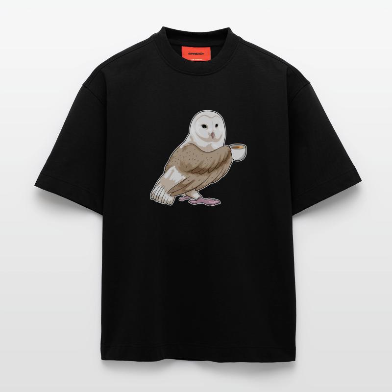Eule Tasse Kaffee Heavyweight T-Shirt - made by SPREAD 