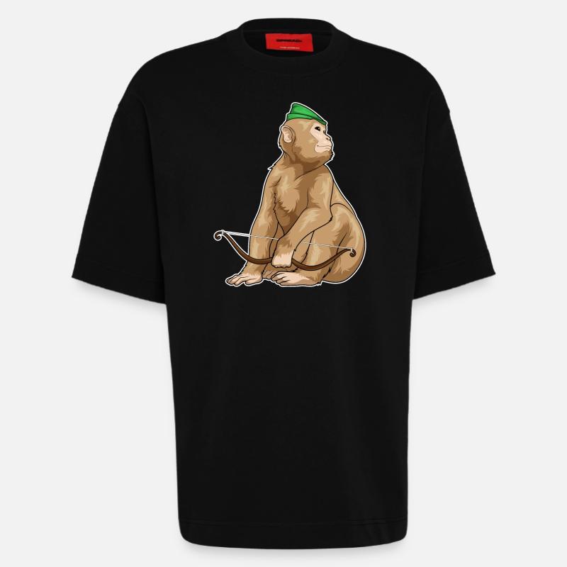 Arc Monkey Archer - T-shirt bio épais oversize fabriqué en UE - SOLID BLACK