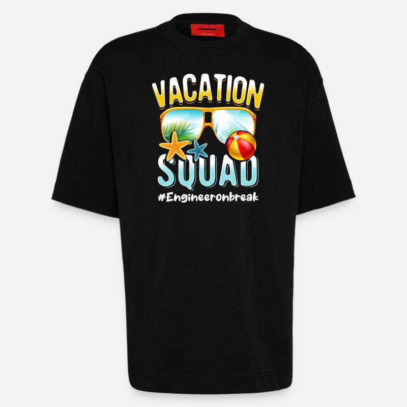 Engineer Vacation Squad #Engineeronbreak - Heavyweight T-Shirt - made by SPREAD  - SOLID BLACK