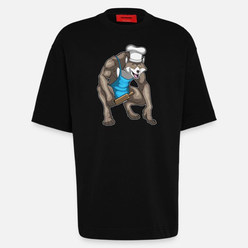 Werwolf Halloween Bäcker - Heavyweight T-Shirt - made by SPREAD  - SOLID BLACK