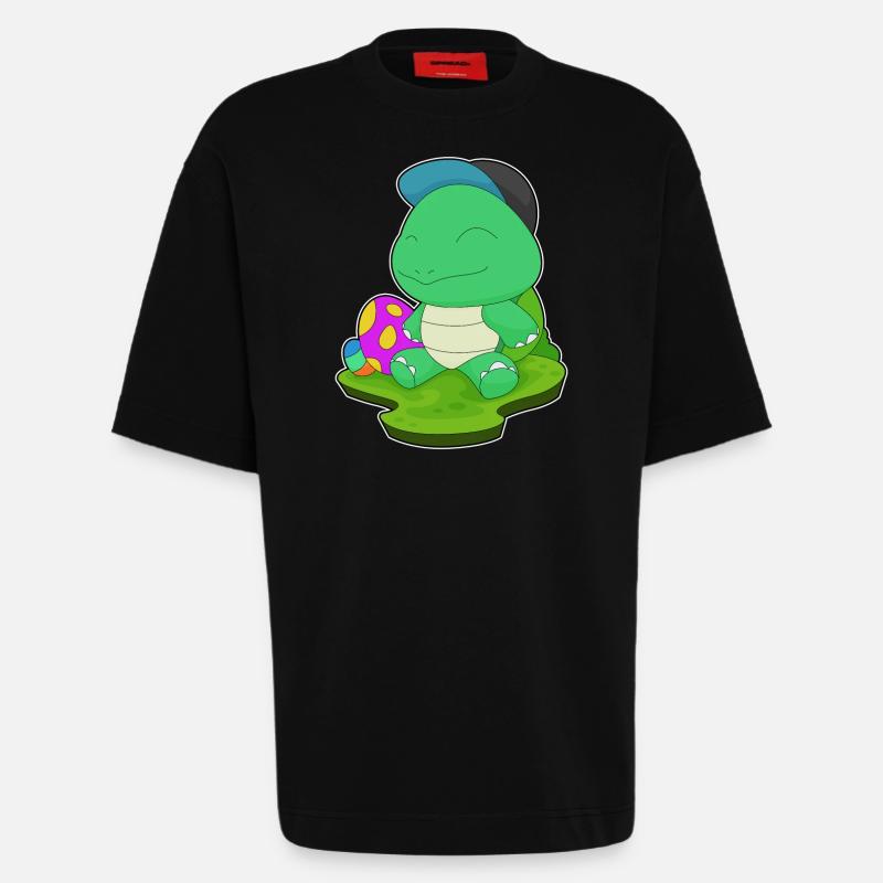 Turtle Easter Easter Eggs - Heavyweight T-Shirt - made by SPREAD  - SOLID BLACK