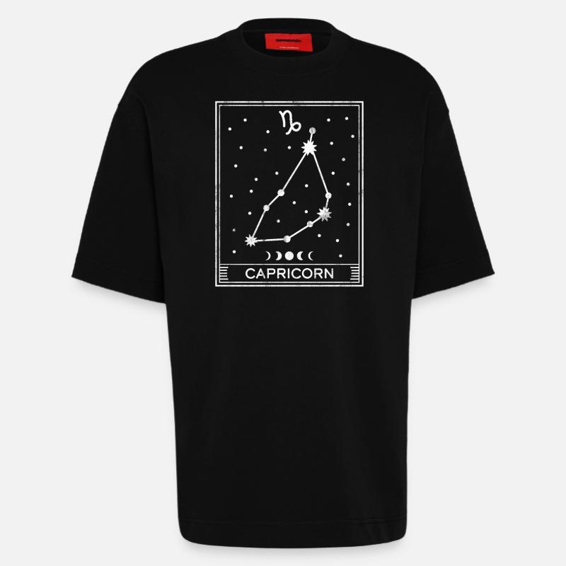 Sternzeichen Steinbock - Heavyweight T-Shirt - made by SPREAD  - SOLID BLACK