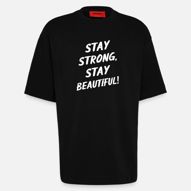 Bleib Stark Bleib Wunderschön - Heavyweight T-Shirt - made by SPREAD  - SOLID BLACK