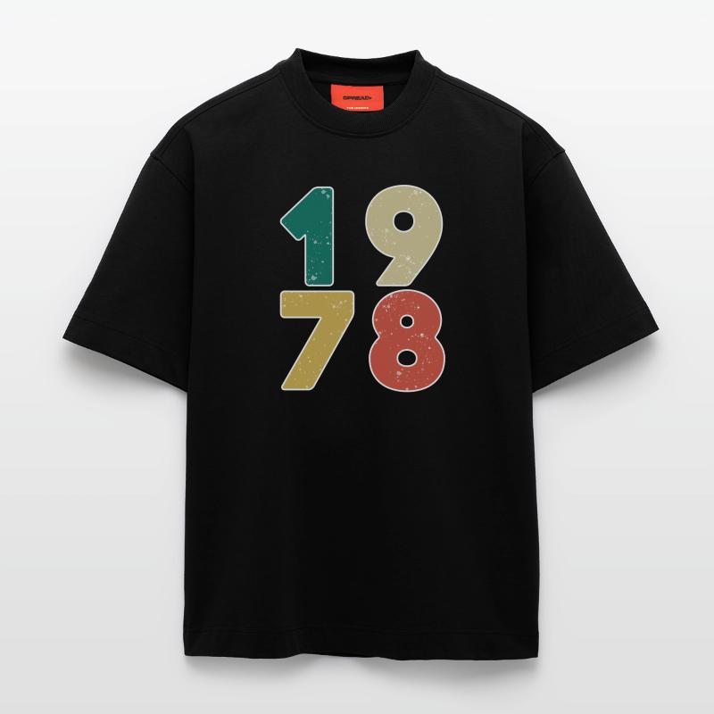 1978 - Rocznik 1978 - Rok budowy 1978 Ekologiczna koszulka oversize z grubego materiału wyprodukowana w UE