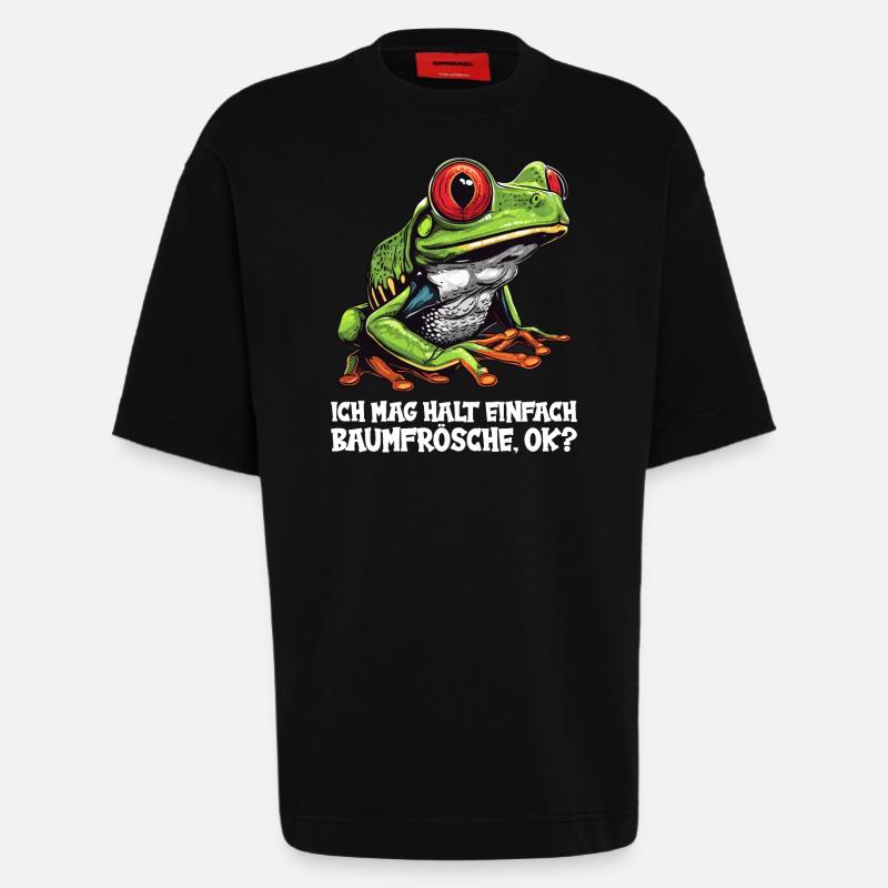 Tree Frog Baumfrösche Baumfrosch - Heavyweight T-Shirt - made by SPREAD  - SOLID BLACK