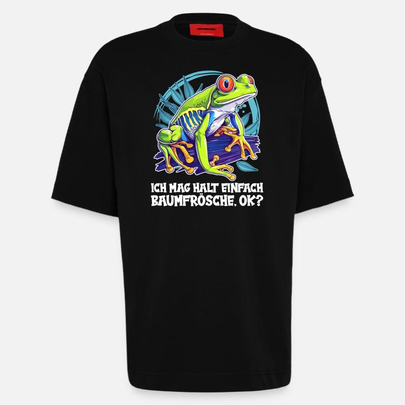 Tree Frog Baumfrösche Baumfrosch - Heavyweight T-Shirt - made by SPREAD - SOLID BLACK