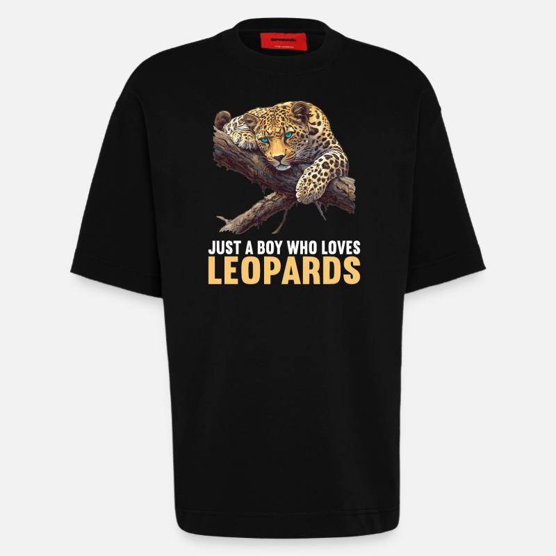 Léopard léopard - T-shirt bio épais oversize fabriqué en UE - SOLID BLACK