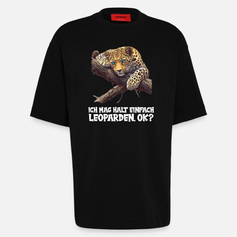 Léopard léopard - T-shirt bio épais oversize fabriqué en UE - SOLID BLACK