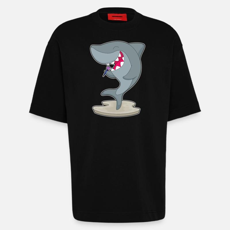 Fléchette de requin - T-shirt bio épais oversize fabriqué en UE - SOLID BLACK