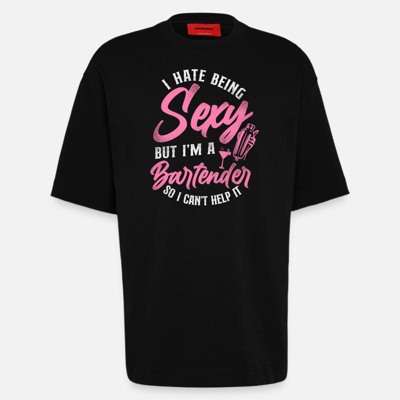 Bartender Mixologist I Hate Being - Heavyweight T-Shirt - made by SPREAD  - SOLID BLACK