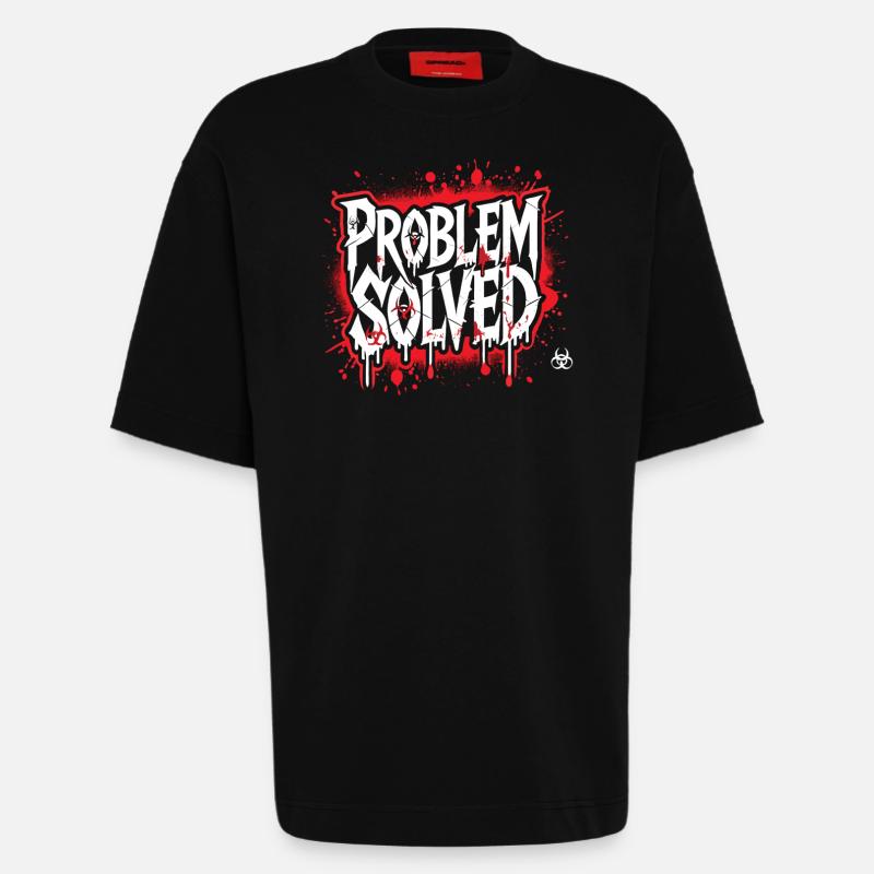 Solution choquante - Problème résolu - T-shirt bio épais oversize fabriqué en UE - SOLID BLACK