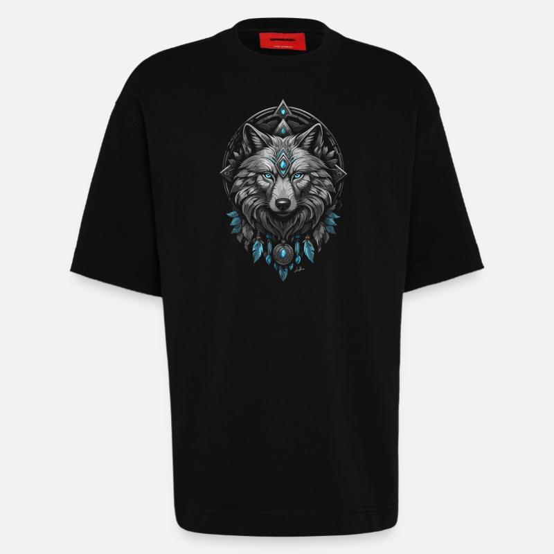 Wikinger Polarwolf - Heavyweight T-Shirt - made by SPREAD  - SOLID BLACK