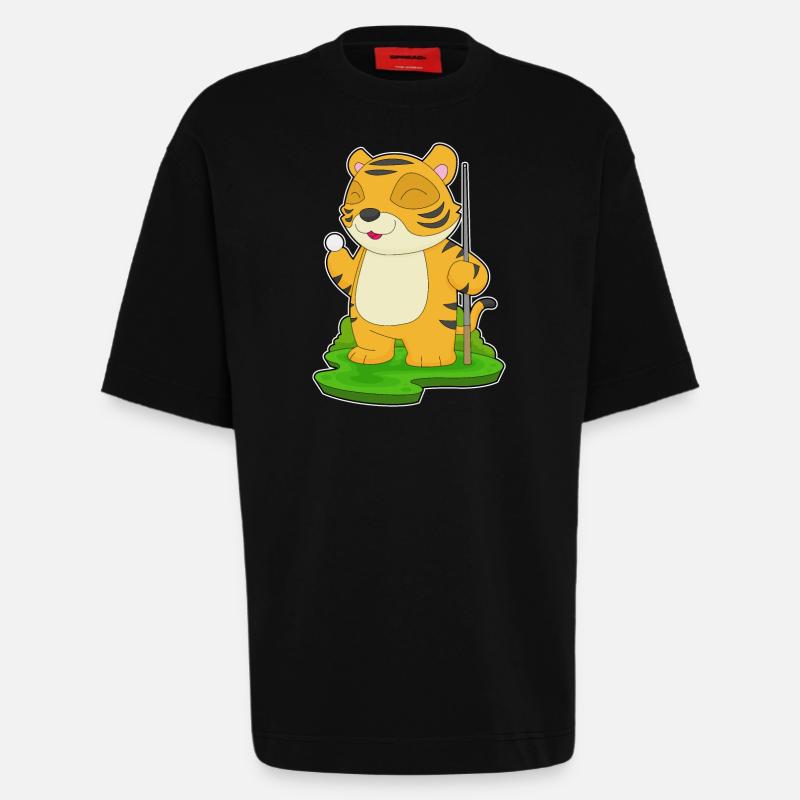Queue de billard Tiger - T-shirt bio épais oversize fabriqué en UE - SOLID BLACK