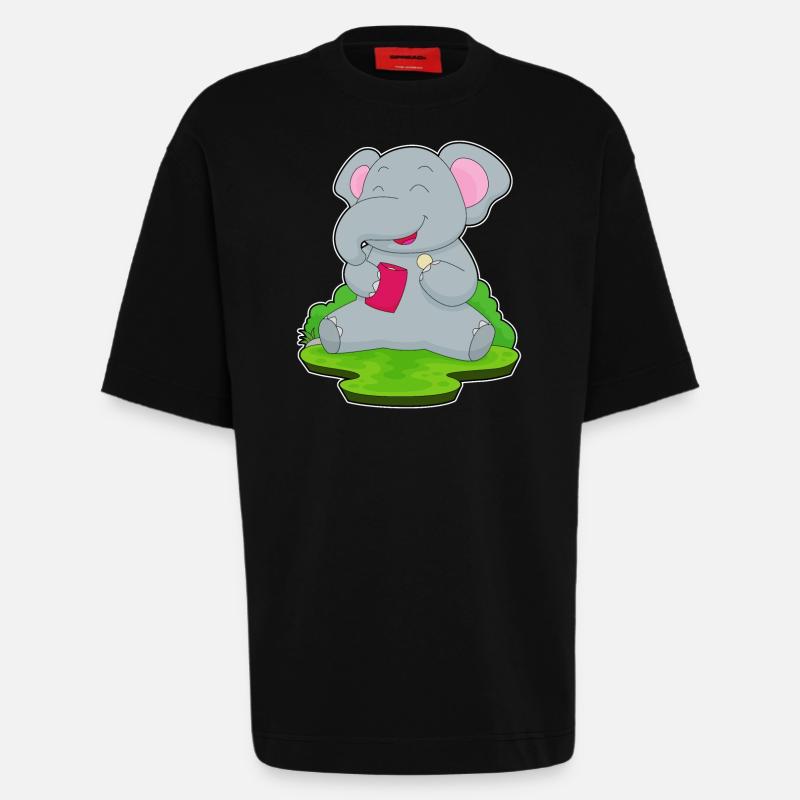 Elephant Chip Bag Chips - Heavyweight T-Shirt - made by SPREAD - SOLID BLACK
