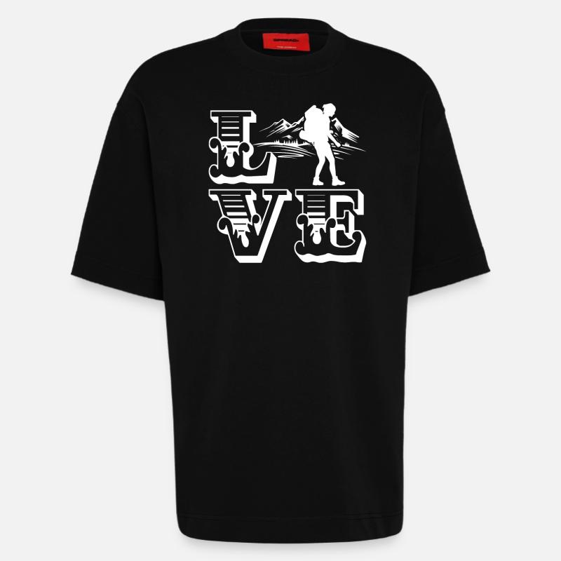 Backpacking Love Backpacking - Heavyweight T-Shirt - made by SPREAD - SOLID BLACK