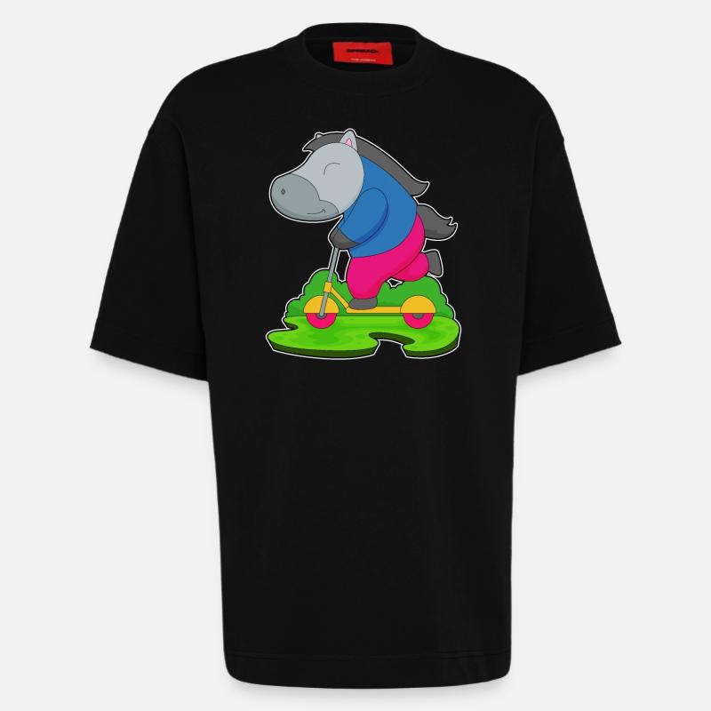 Pferd Roller - Heavyweight T-Shirt - made by SPREAD  - SOLID BLACK