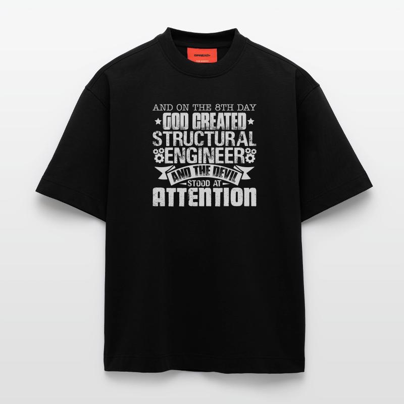 God Created Structural Engineer Heavyweight T-Shirt - made by SPREAD 