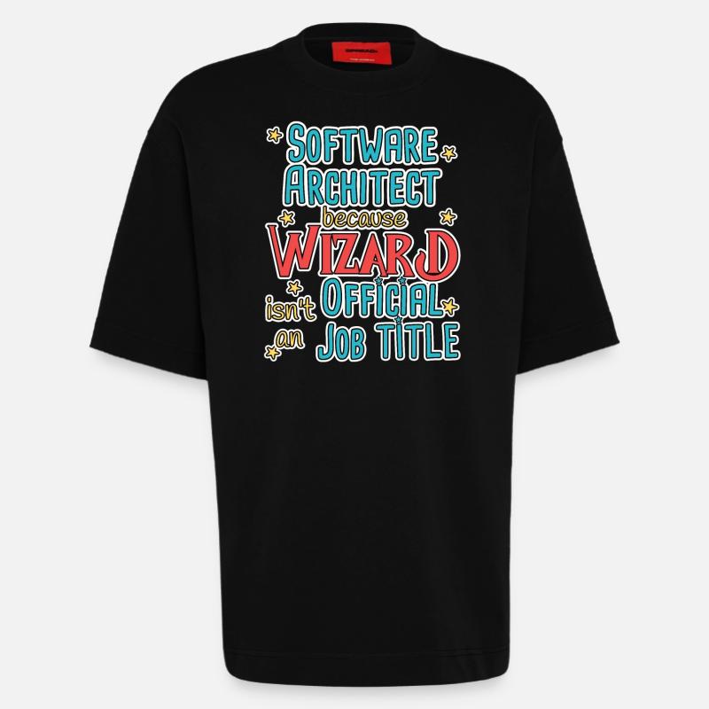 Software Architect Wizard Software Architektur - Heavyweight T-Shirt - made by SPREAD  - SOLID BLACK