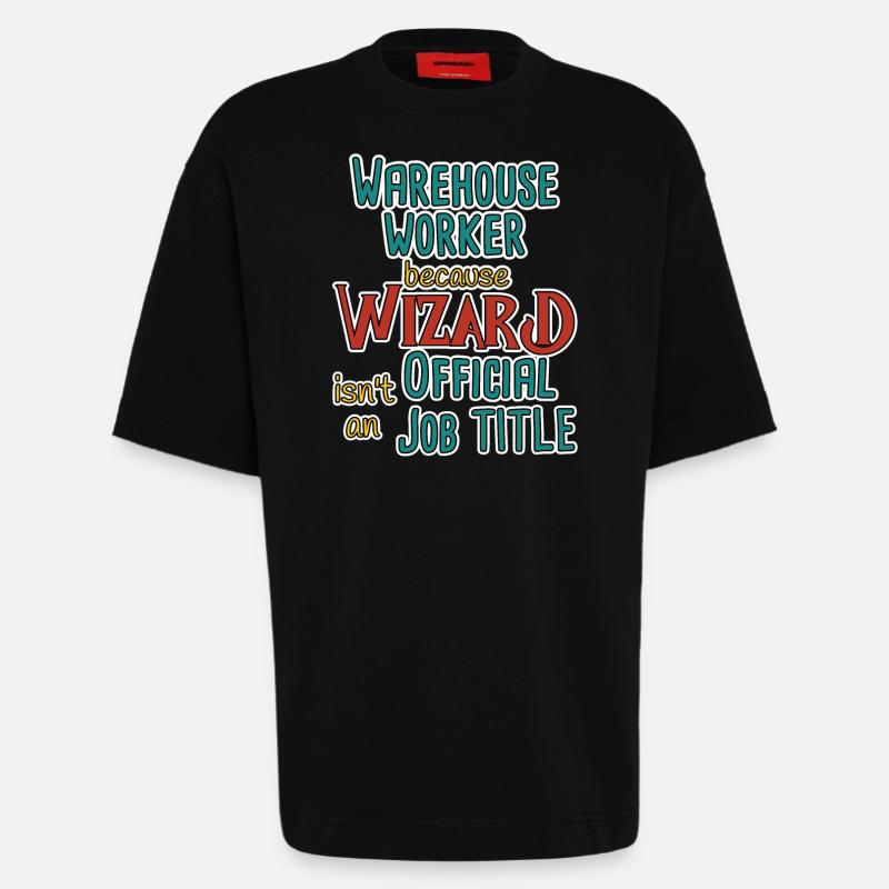 Warehouse Worker Wizard - Heavyweight T-Shirt - made by SPREAD  - SOLID BLACK