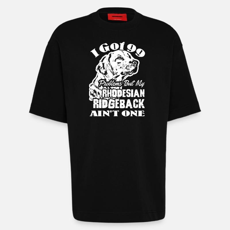 Rhodesian Ridgeback Ain't Problem - Heavyweight T-Shirt - made by SPREAD  - SOLID BLACK