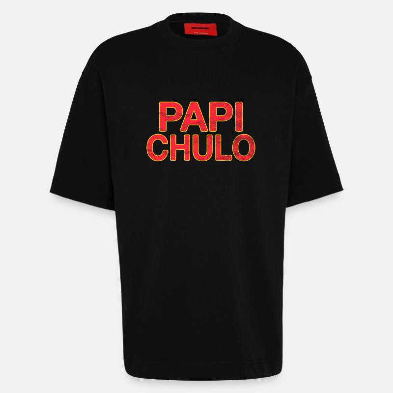 Papi Chulo - T-shirt bio épais oversize fabriqué en UE - SOLID BLACK