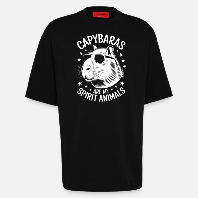 Capybara Spruch Lustiges Capybara Geschenk - Heavyweight T-Shirt - made by SPREAD  - SOLID BLACK