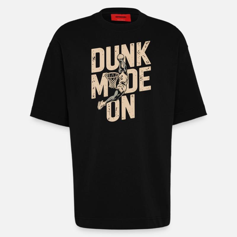 Dunk Mode Enabled - Heavyweight T-Shirt - made by SPREAD  - SOLID BLACK