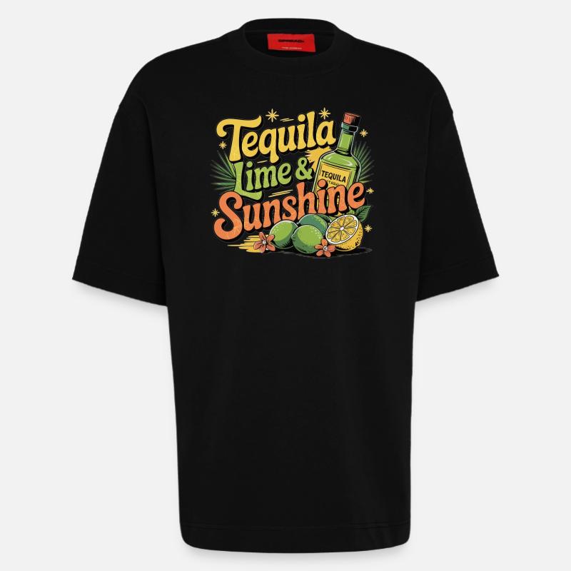 Tequila, Limette & Sonne - Heavyweight T-Shirt - made by SPREAD  - SOLID BLACK