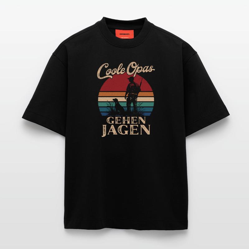 Cool Mpapas Aller À La Chasse Papy Rétro T-shirt bio épais oversize fabriqué en UE