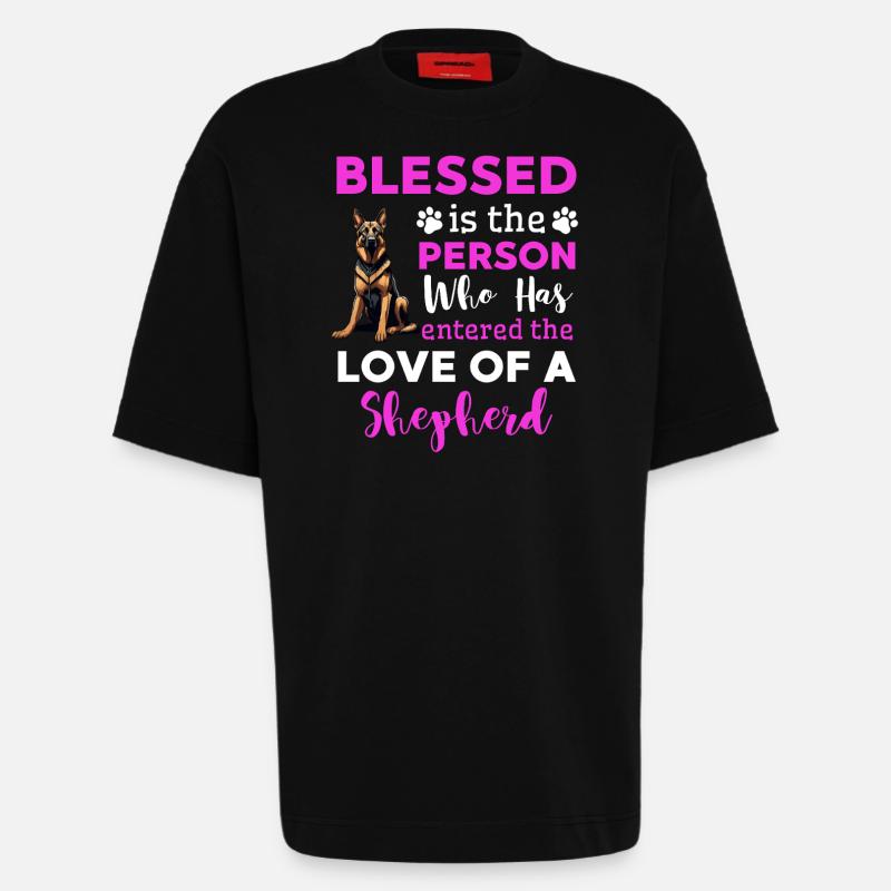 Deutscher Schäferhund Hunde Spruch - Heavyweight T-Shirt - made by SPREAD  - SOLID BLACK