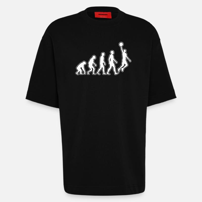 Évolution vers le basketteur - T-shirt bio épais oversize fabriqué en UE - SOLID BLACK