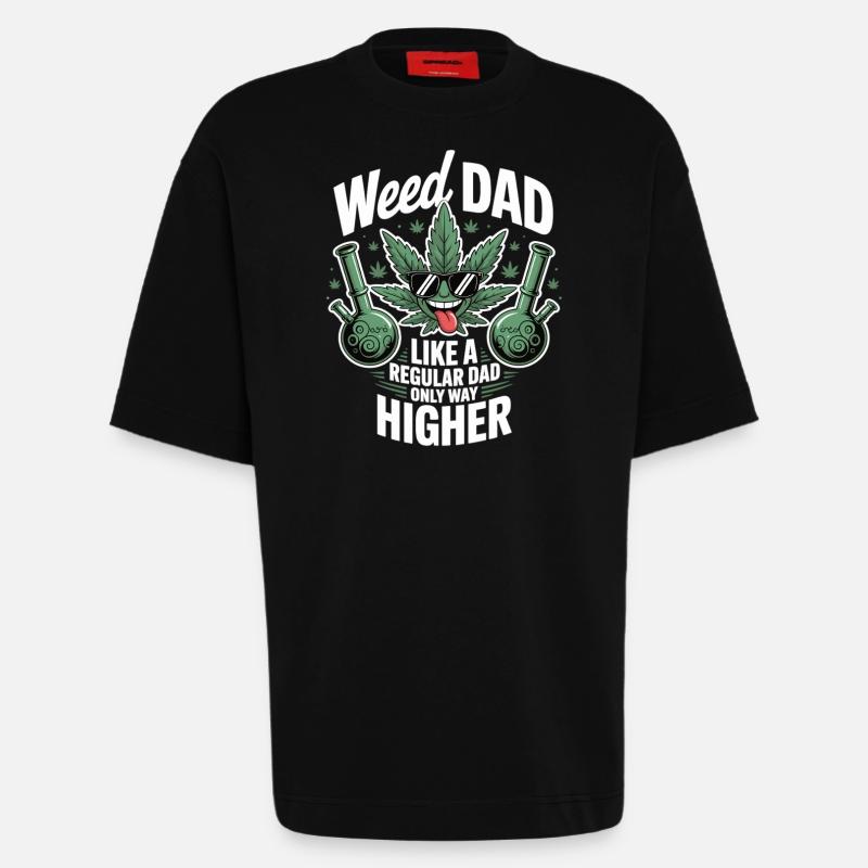 Weed Dad Gift Idea - Heavyweight T-Shirt - made by SPREAD - SOLID BLACK