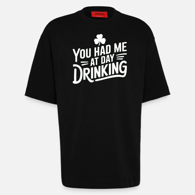 Day drinking convinces immediately - Heavyweight T-Shirt - made by SPREAD - SOLID BLACK