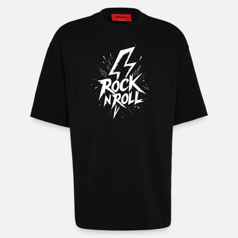 Rock 'n' Roll Blitz - T-shirt bio épais oversize fabriqué en UE - SOLID BLACK