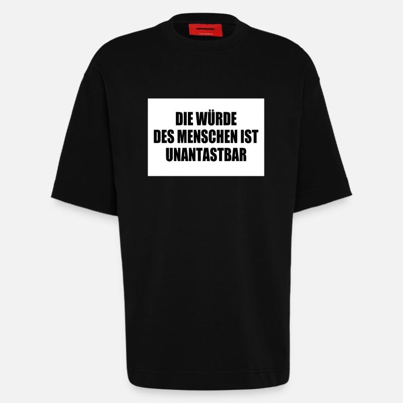 Human dignity is inviolable - Heavyweight T-Shirt - made by SPREAD  - SOLID BLACK