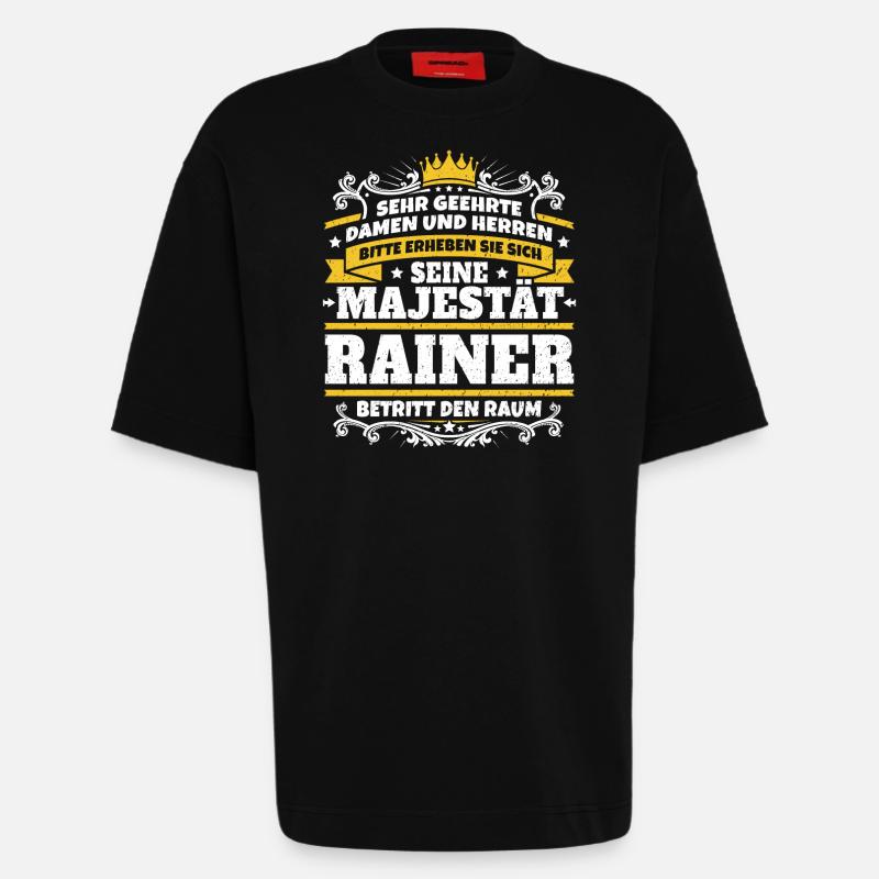 Sa Majesté Rainer - T-shirt bio épais oversize fabriqué en UE - SOLID BLACK