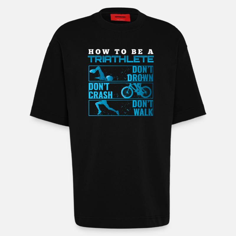 Triathlon Tshirt Geschenk Evolution Männer - Heavyweight T-Shirt - made by SPREAD  - SOLID BLACK