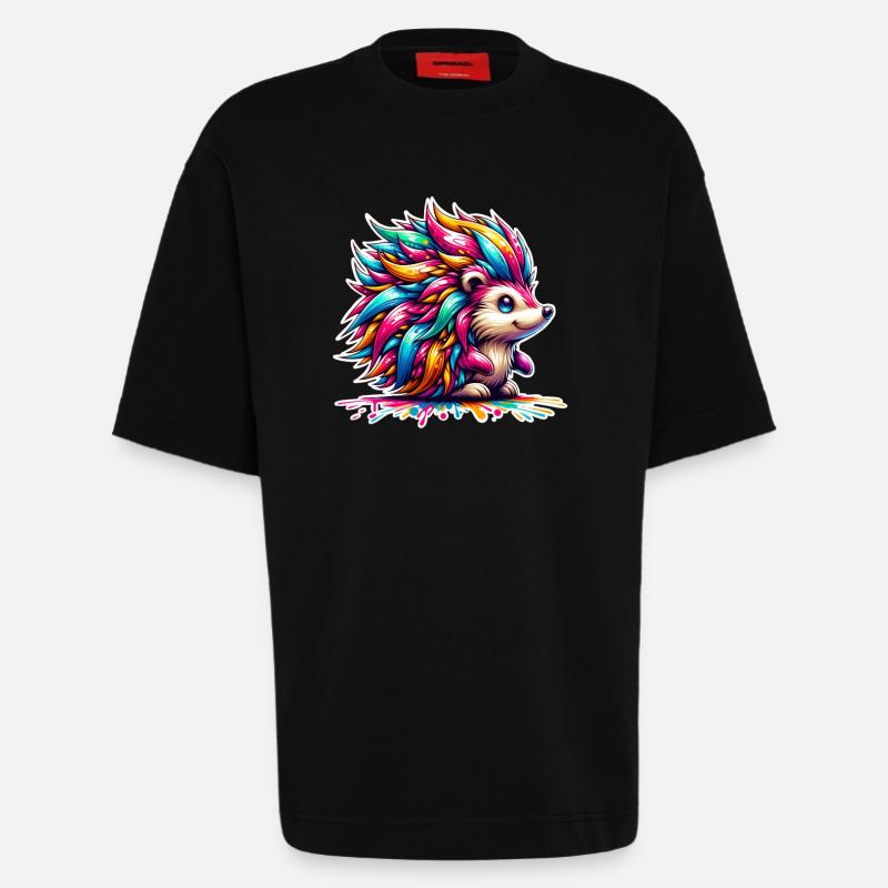 Igel Bunt - Heavyweight T-Shirt - made by SPREAD - SOLID BLACK