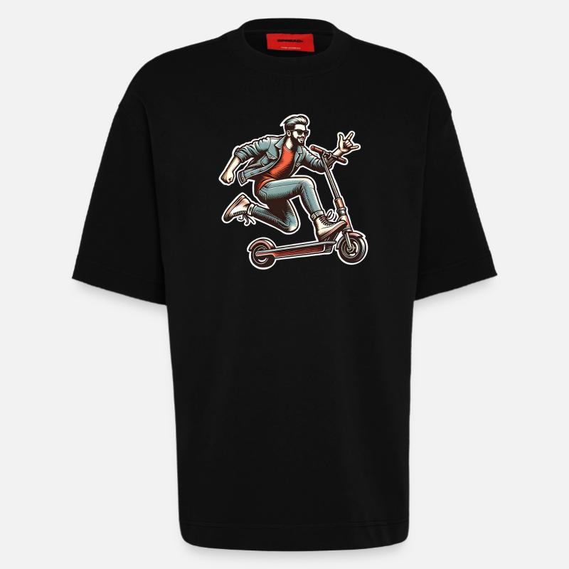 Trottinettes E-Scooters E-Scooters - T-shirt bio épais oversize fabriqué en UE - SOLID BLACK