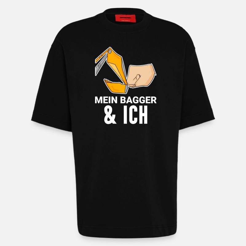 Bagger Baggerfahrer Spruch - Heavyweight T-Shirt - made by SPREAD  - SOLID BLACK