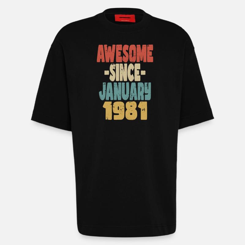 Fantastischer Januar 1981 - Heavyweight T-Shirt - made by SPREAD  - SOLID BLACK