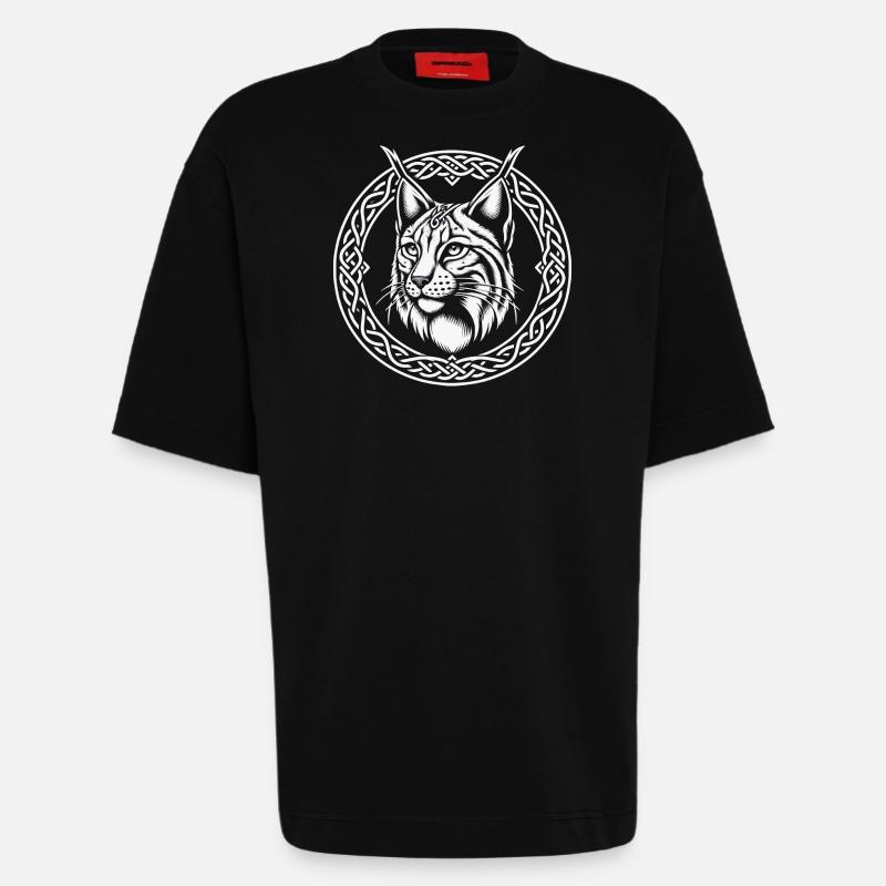Celtic lynx - Heavyweight T-Shirt - made by SPREAD  - SOLID BLACK