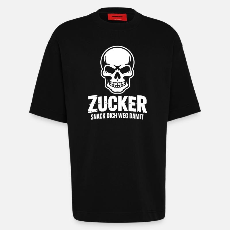 Conception de Snack Crâne de sucre - T-shirt bio épais oversize fabriqué en UE - SOLID BLACK